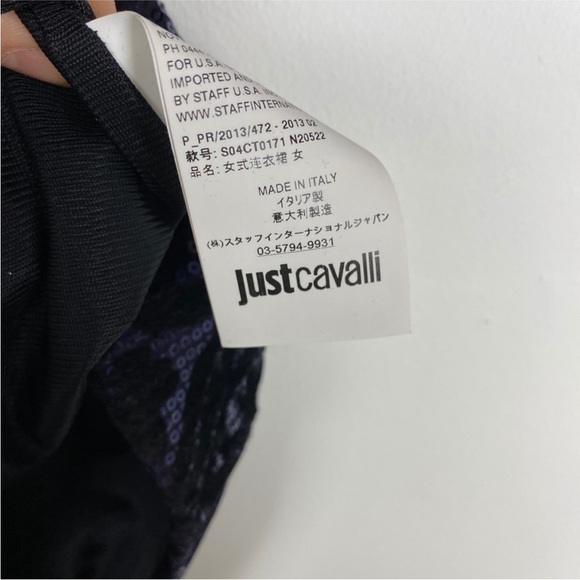 Just Cavalli Sequin Long Sleeve Mini Cocktail Dress - Picture 14 of 15